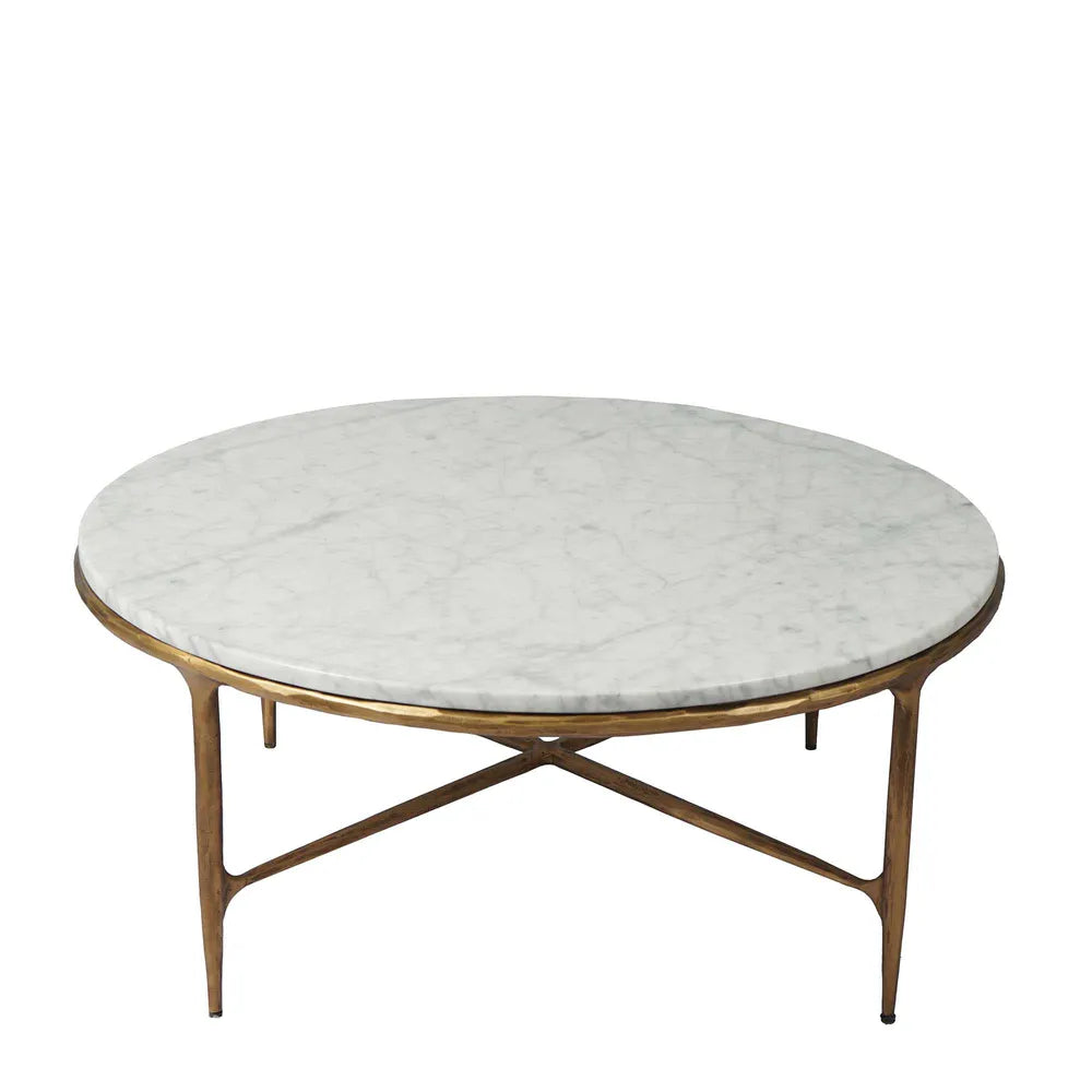 Aries Round Marble Coffee Table Gold