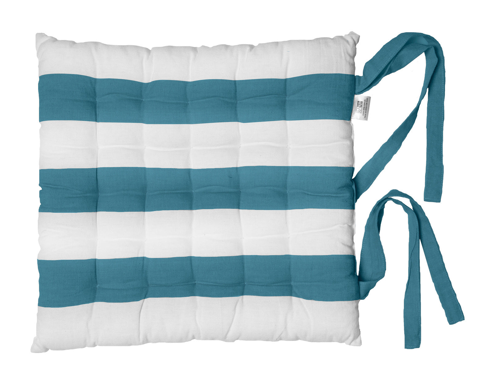 Alfresco Chair Pads - Stripe Colour Design - 100% Cotton in Ocean Blue