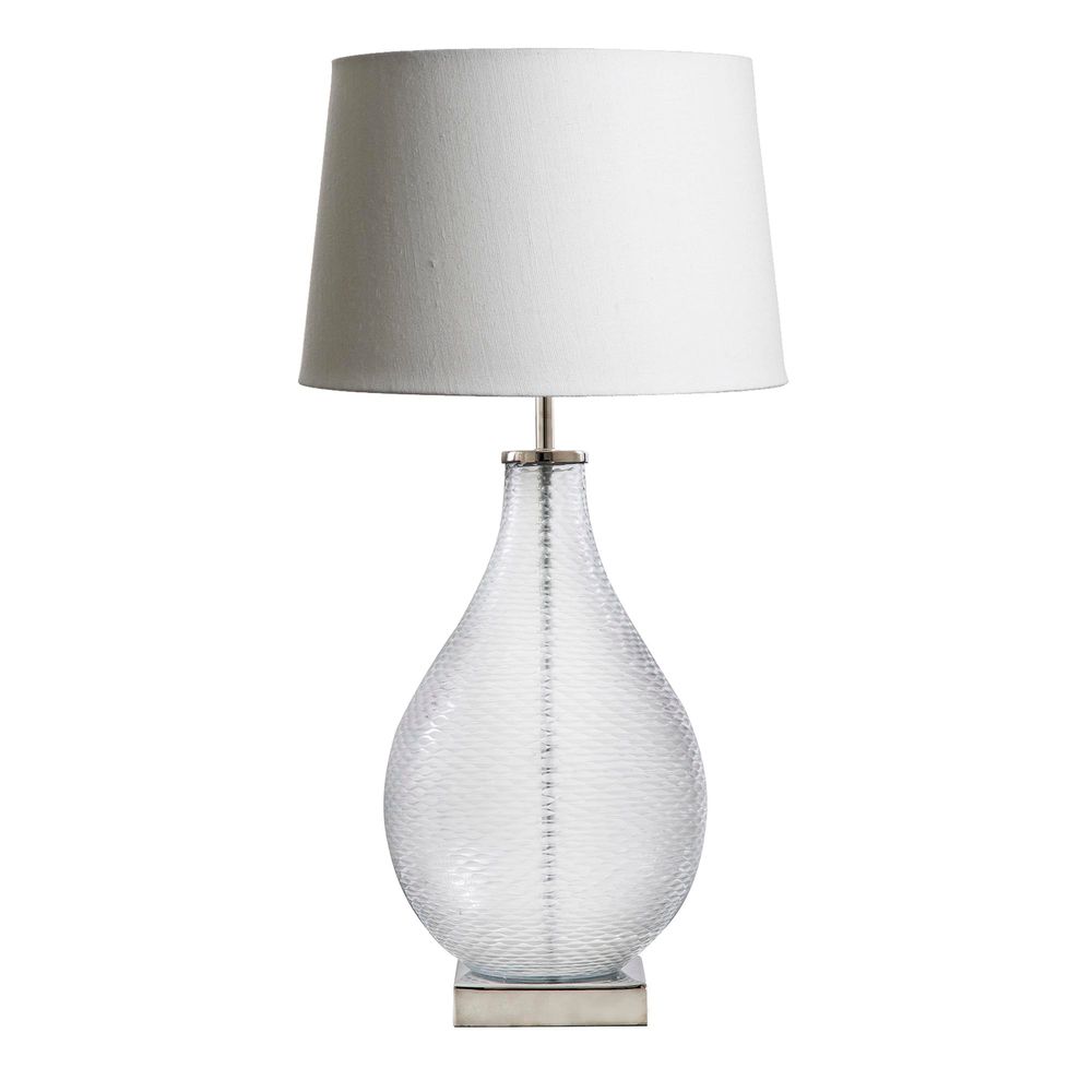 Bellora Clear Textured Teardrop Glass Table Lamp Base