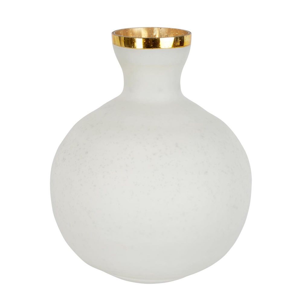 Moondance Glass Vase Round White