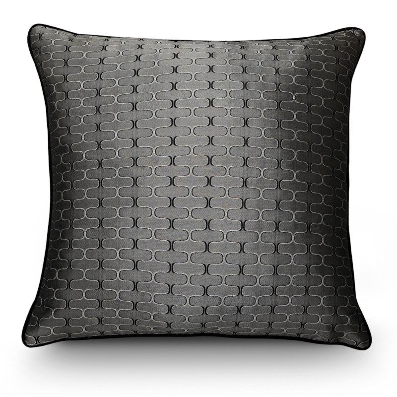 Premium Cushion 55x55cm Metallic Grey and Black