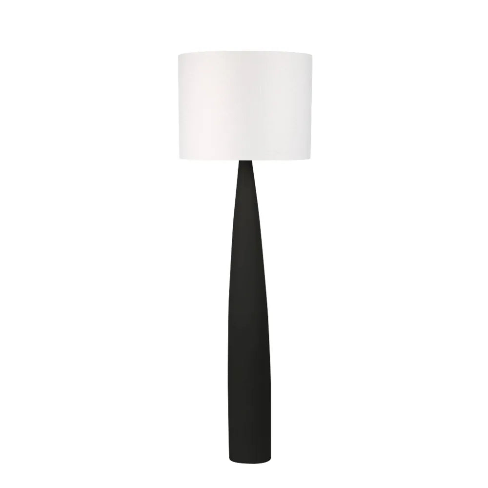 Samson Floor Lamp Base Black with White Shade