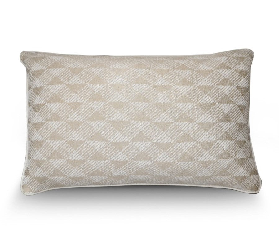 Premium Woven Polyester Fabric Cushion 40x60cm White and Beige