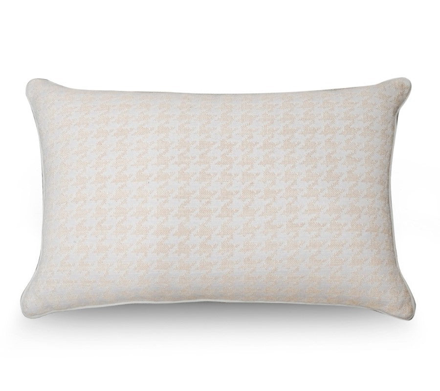 Premium Woven Fabric Cushion 40x60cm White Light Beige