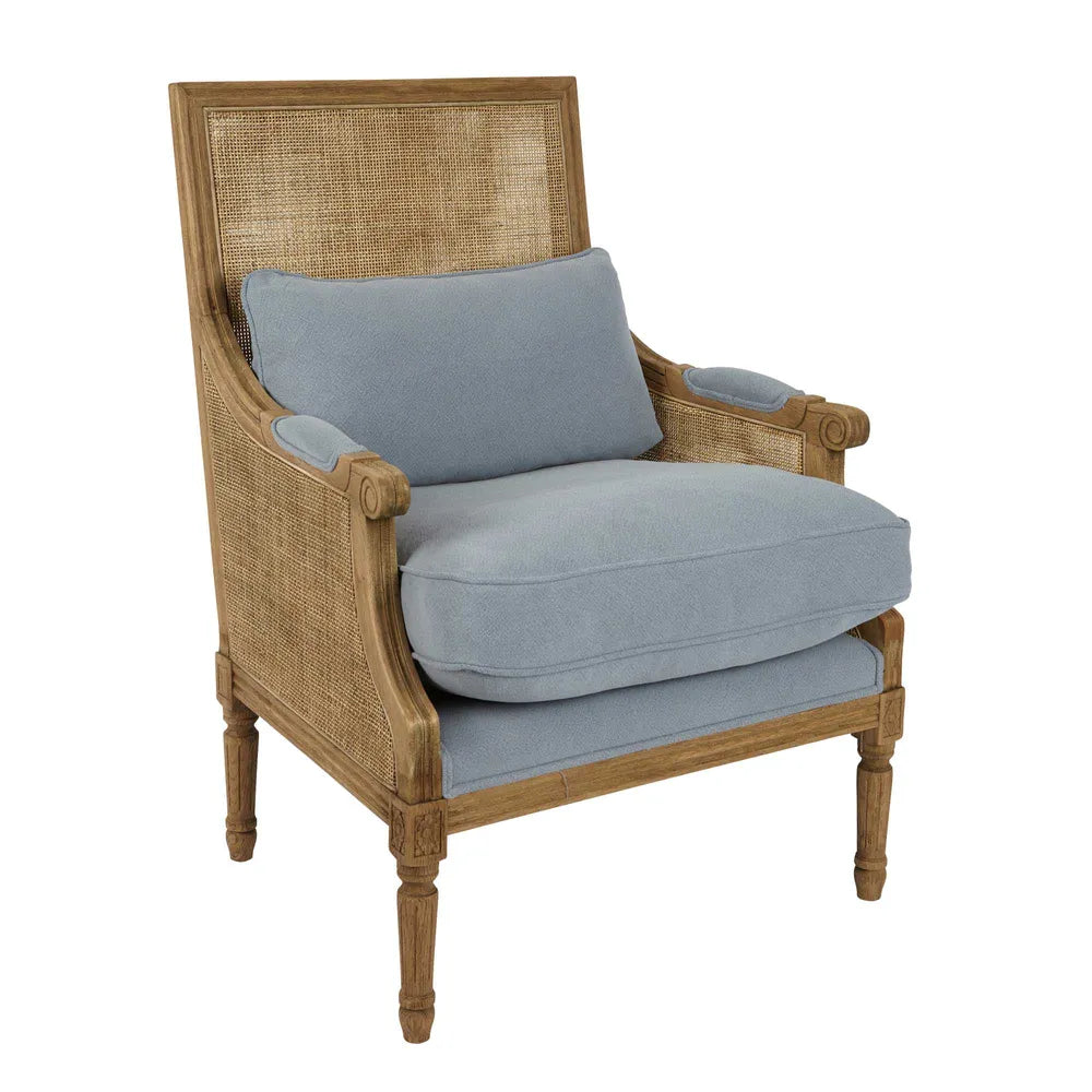 Hicks Caned Armchair Blue