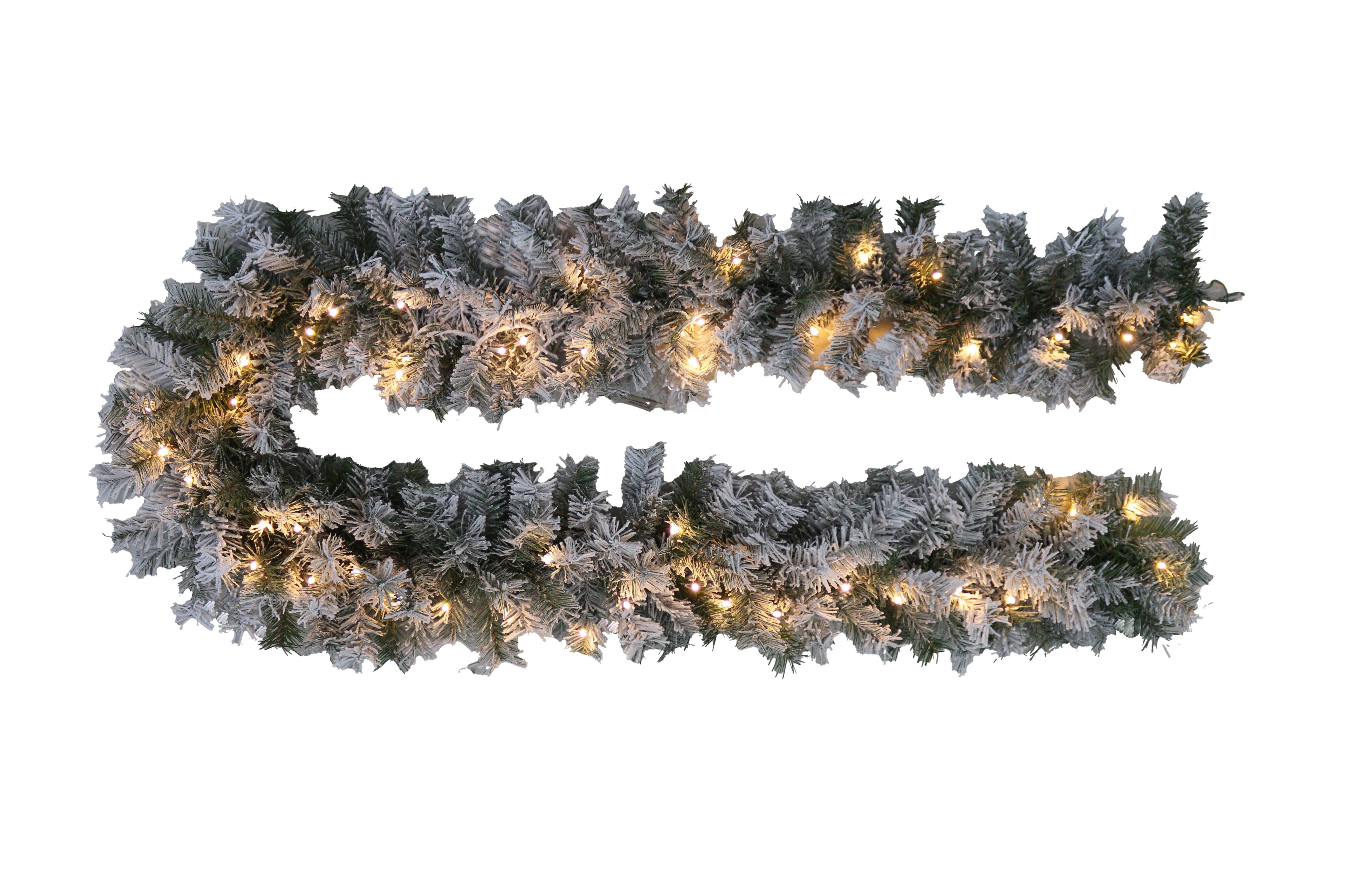 Prelit Snow Flocked Garland 274cm