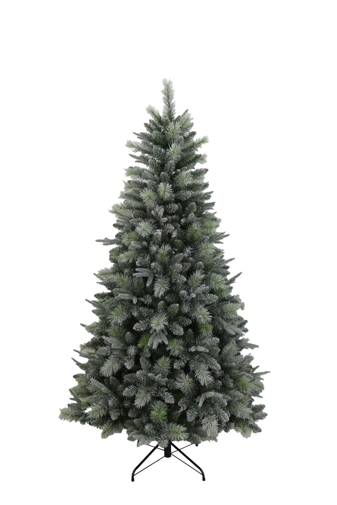 Prelit Flocked Pine Tree with Glitter Tips 240cm