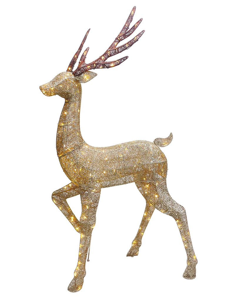 Deluxe Fabric Reindeer with 140 Led Lights 155cm