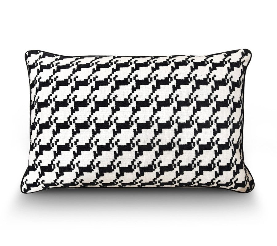 Premium Cushion 40x60cm Black with White