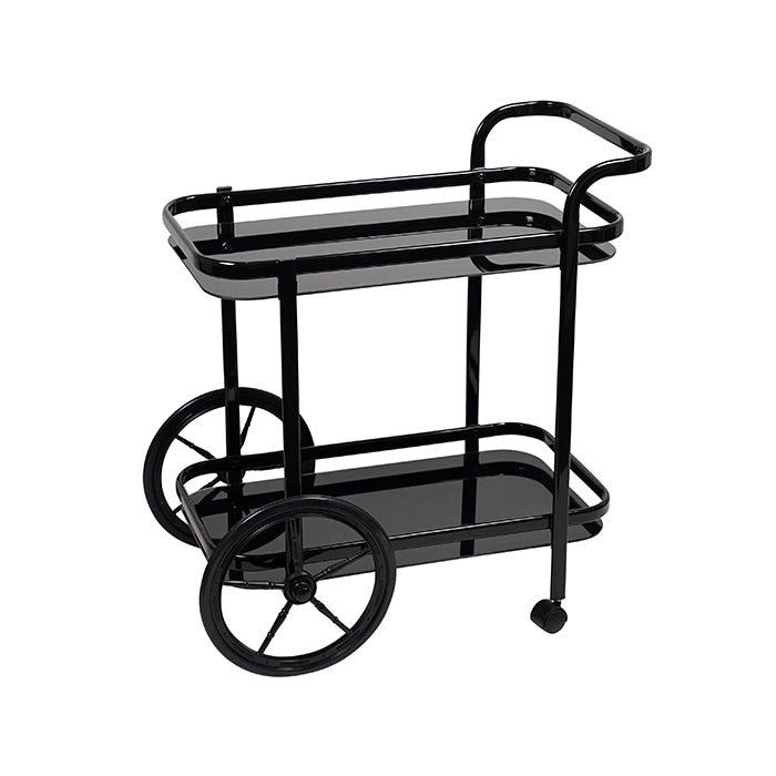 Kroon Black Coach Wheel Bar Cart