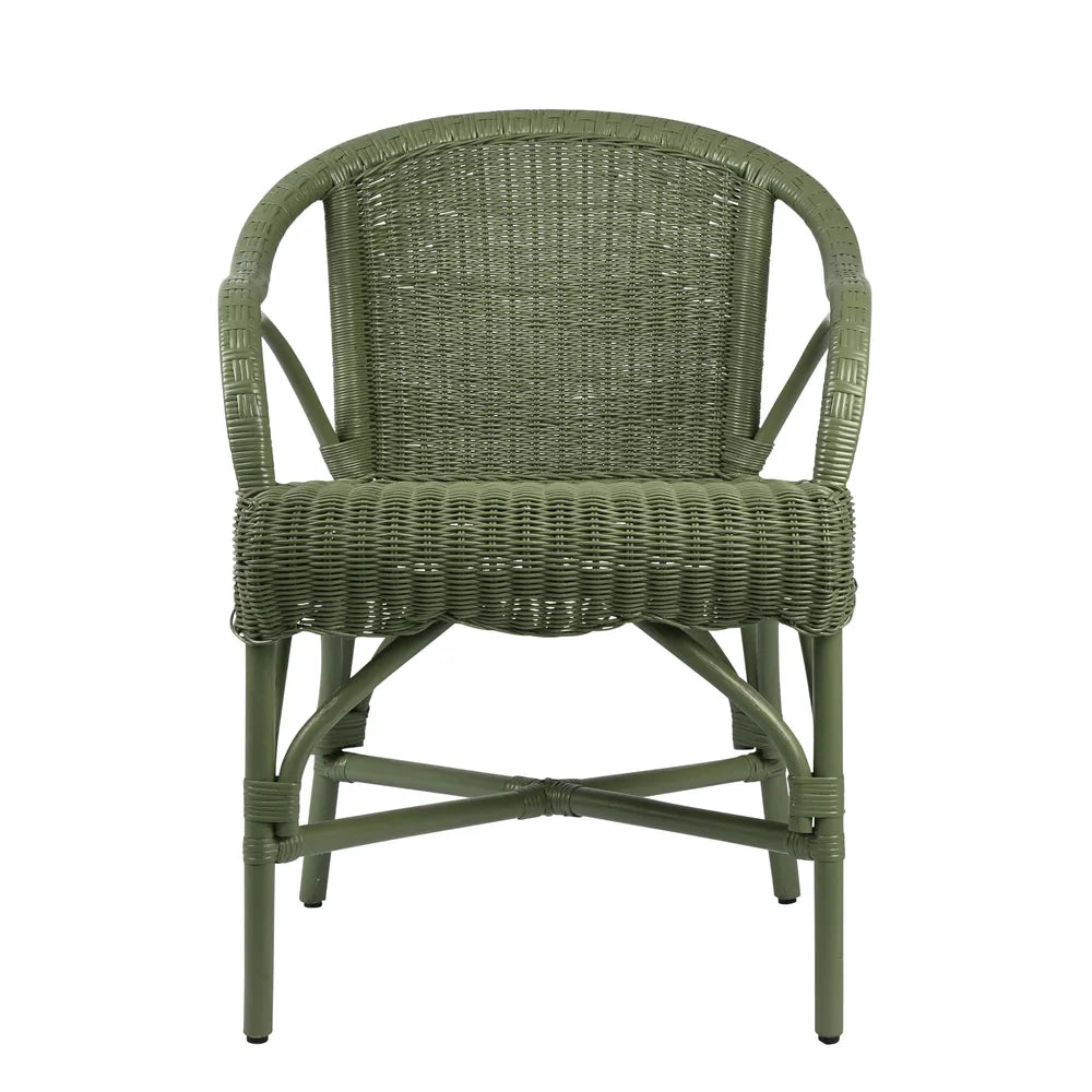 Belle Rattan Armchair Green