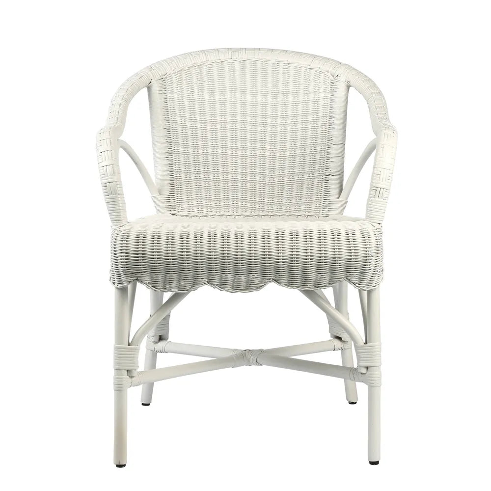 Belle Rattan Armchair White