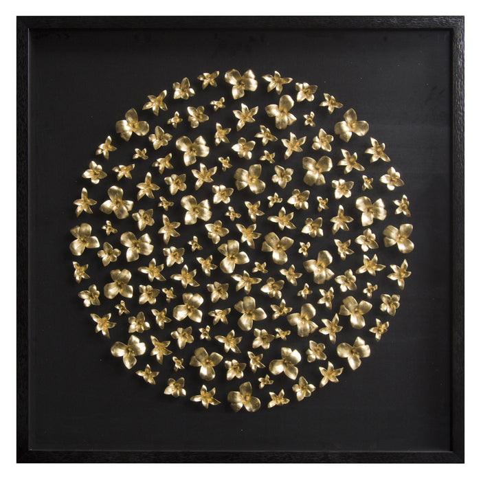 3D Gold Ceramic Flowers Wall Art