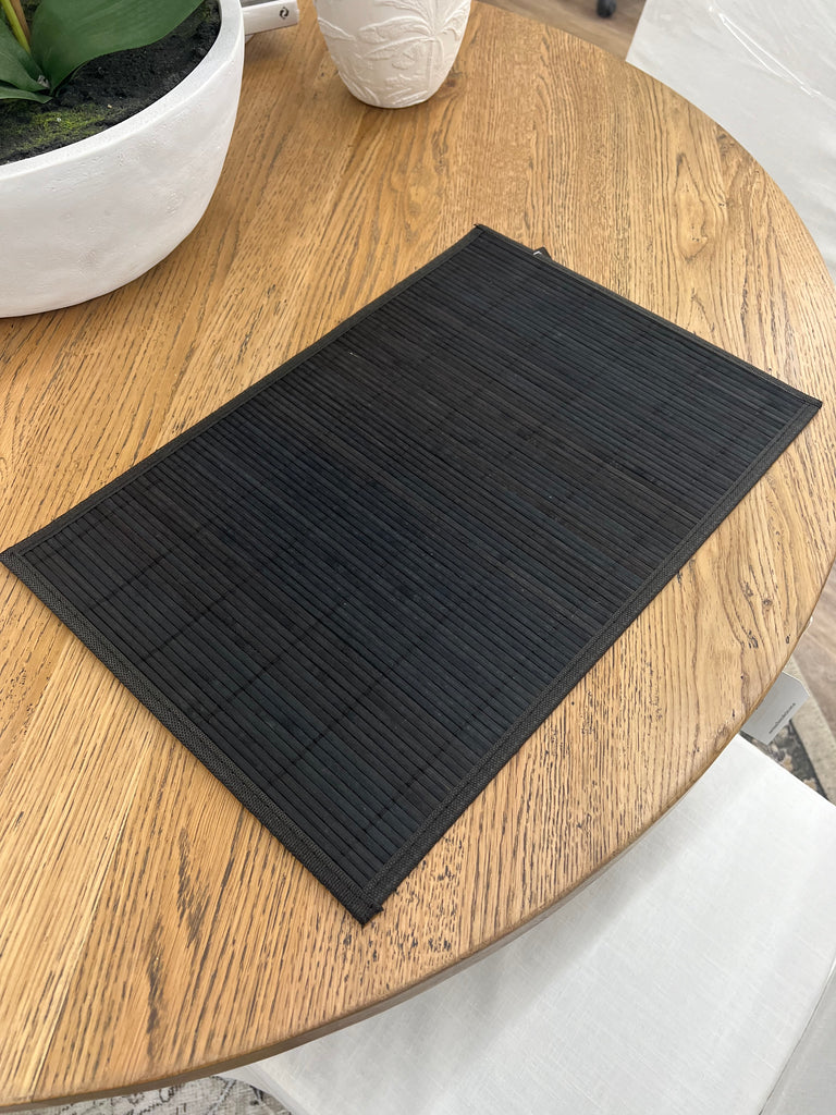 Bamboo Rectangle Placemat - 45cm x 30cm Black