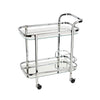 Lounge Silver Mirror Bottle Holder Bar Cart