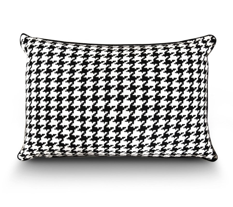 Premium Woven Cushion 40x60cm Black with White