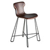 Yonkers Kitchen Counter Stool Tan and Black Waxed Leather