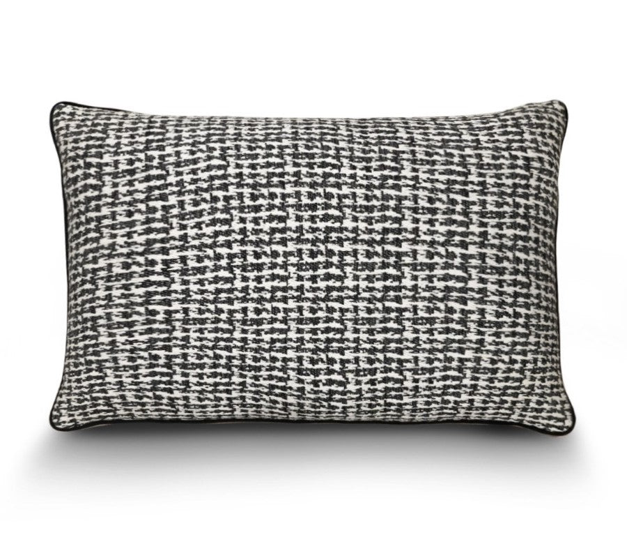 Premium Woven Cushion 40x60cm Black with White