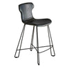 Yonkers Kitchen Counter Stool Slate Black on Black Waxed Leather