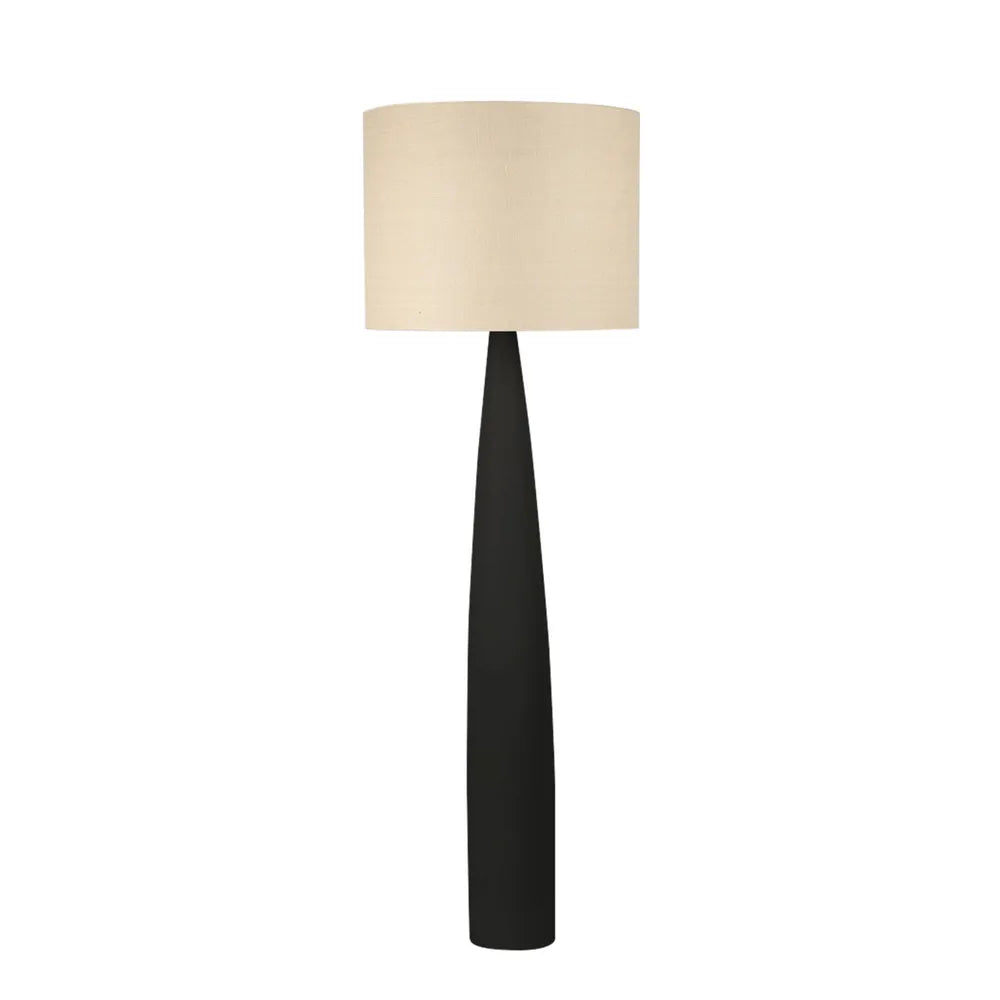 Samson Floor Lamp Base Black with Natural Shade