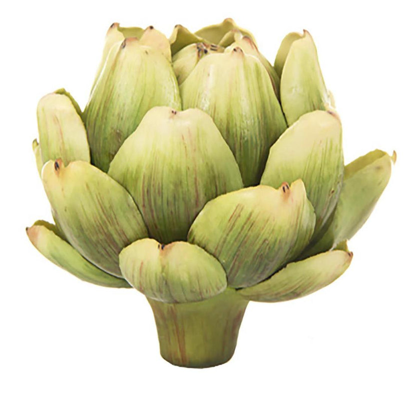 Decorative fake artichokes realistic green and grey tones for home bowl arrangement