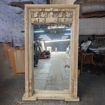 Large antique wooden mirror rustic home decor wooden framed wall mirror oversized decorative statement mirror