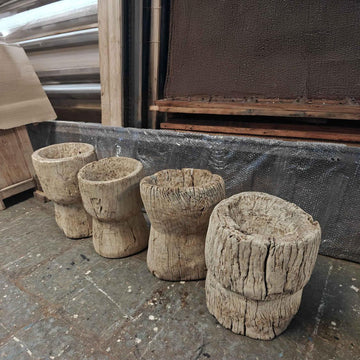 Antique wooden planter rustic home decor decorative plant pot handcrafted wooden planter unique one-of-a-kind vessel
