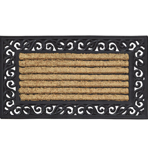 Coir Rubber Scroll Outdoor Mat