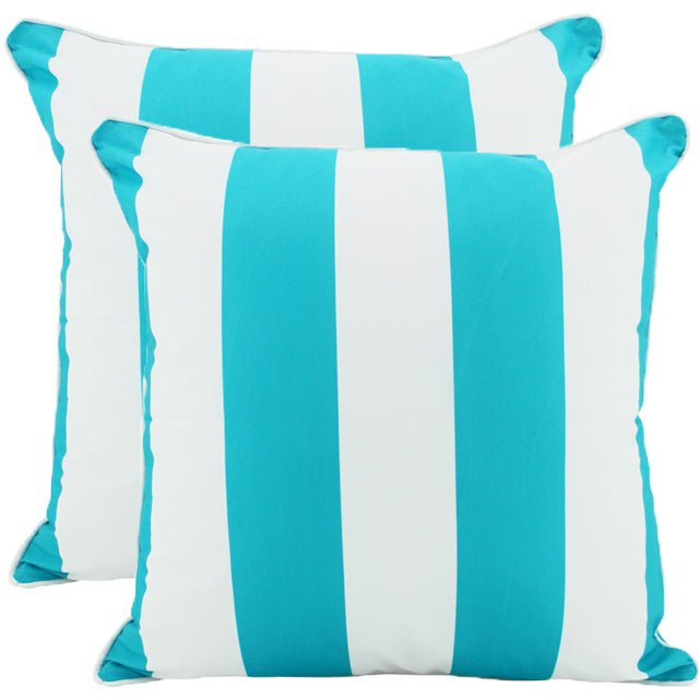 Outdoor Cushion - Aqua & White Stripe 50x50cm