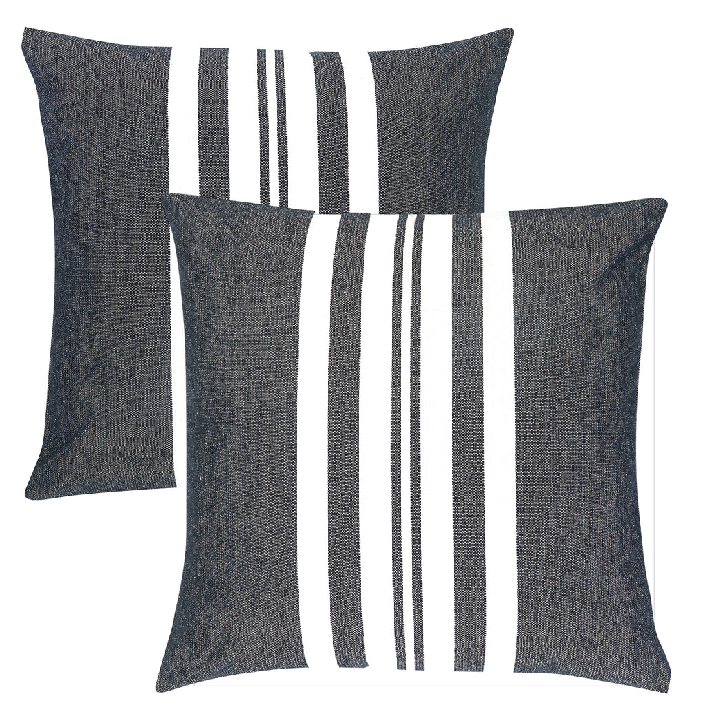 Stripe Outdoor Cushion - Black 45x45cm