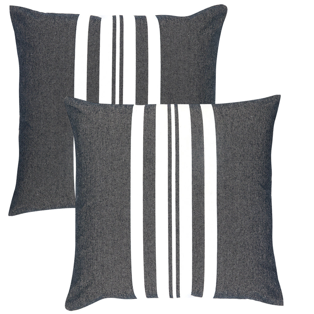 Stripe Outdoor Cushion - Black 50x50cm