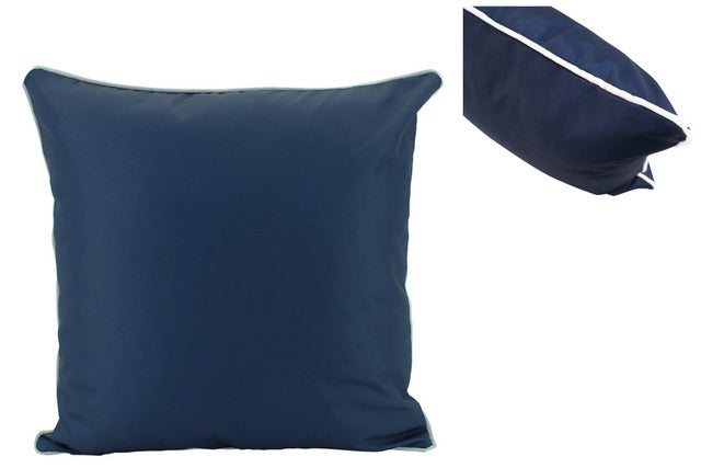 Outdoor Cushion - Navy & White Piping 50x50cm