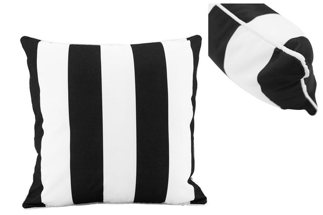 Outdoor Cushion - Black & White Stripe 50x50cm