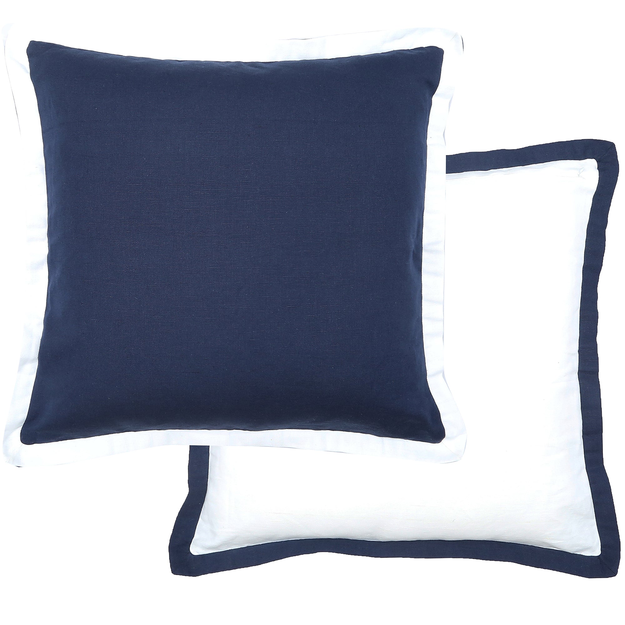 Arlo Reversible Cotton Cushion 50x50cm Navy