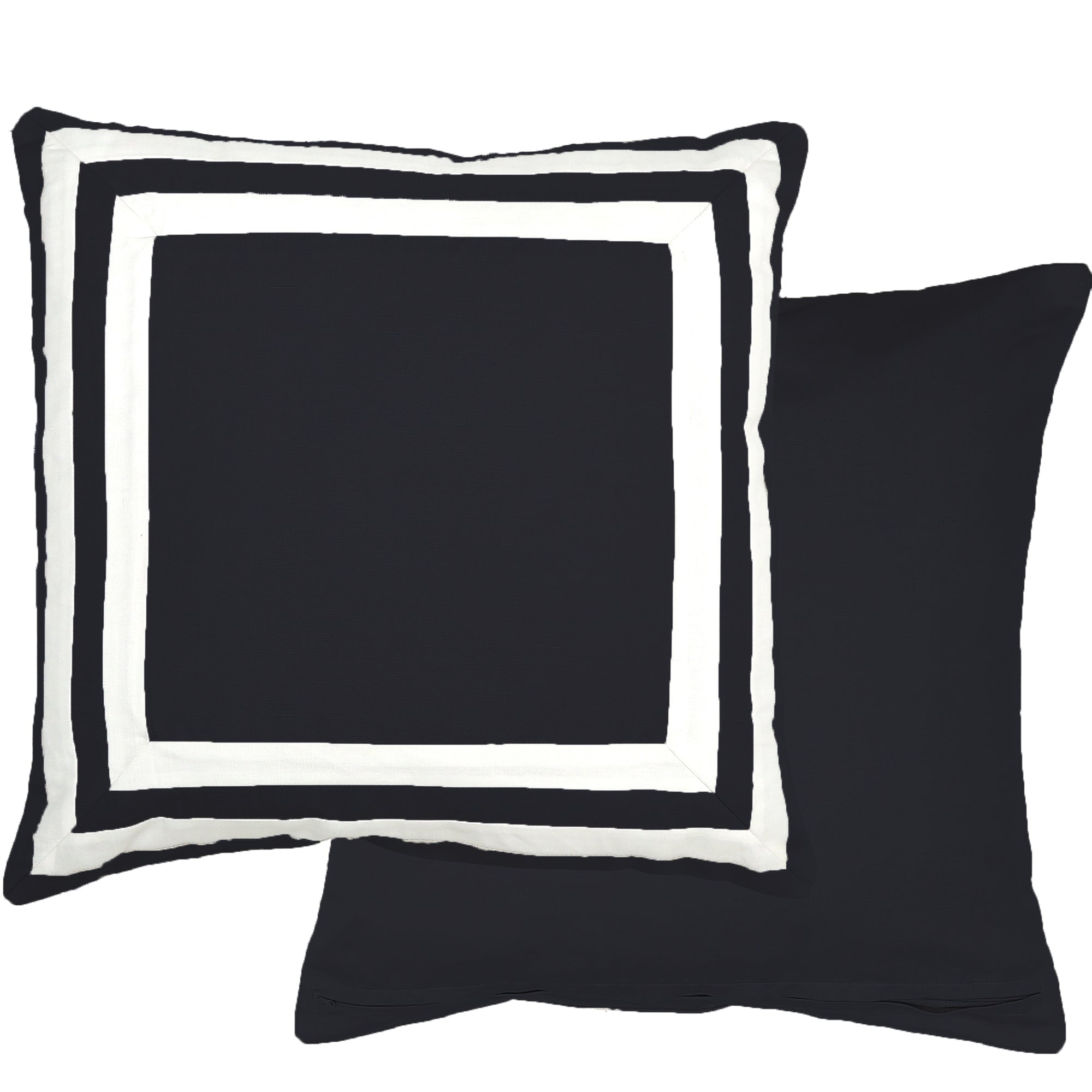 Quill Reversible Cotton Cushion 50x50cm Black