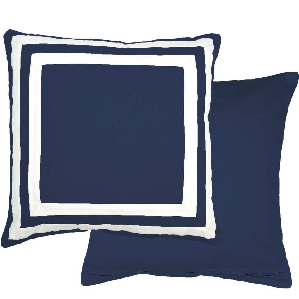 Quill Reversible Cotton Cushion 50x50cm Navy