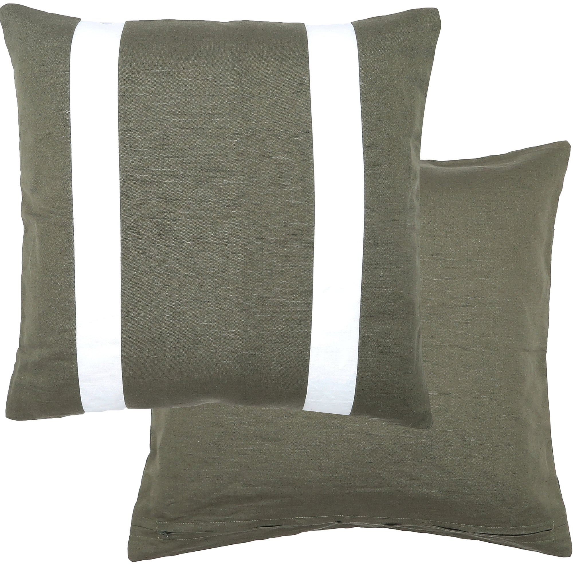 Jinx Reversible Cotton Cushion 50x50cm Olive