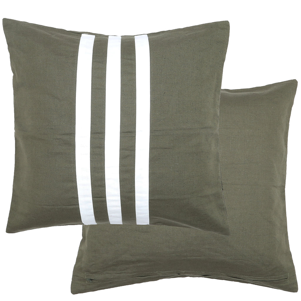 Omen Reversible Cotton Cushion 50x50cm Olive