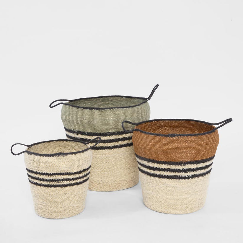 Natural woven seagrass storage basket cross weave design for living room bedroom bathroom