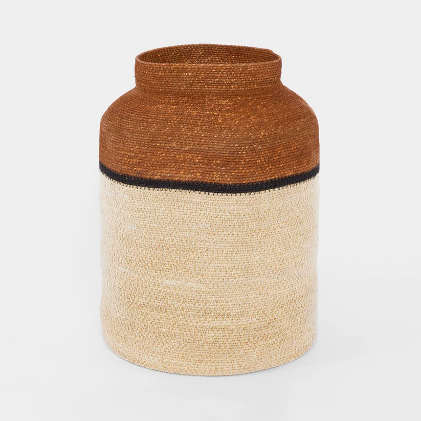 Rust seagrass basket Sien handwoven storage solution for modern interiors