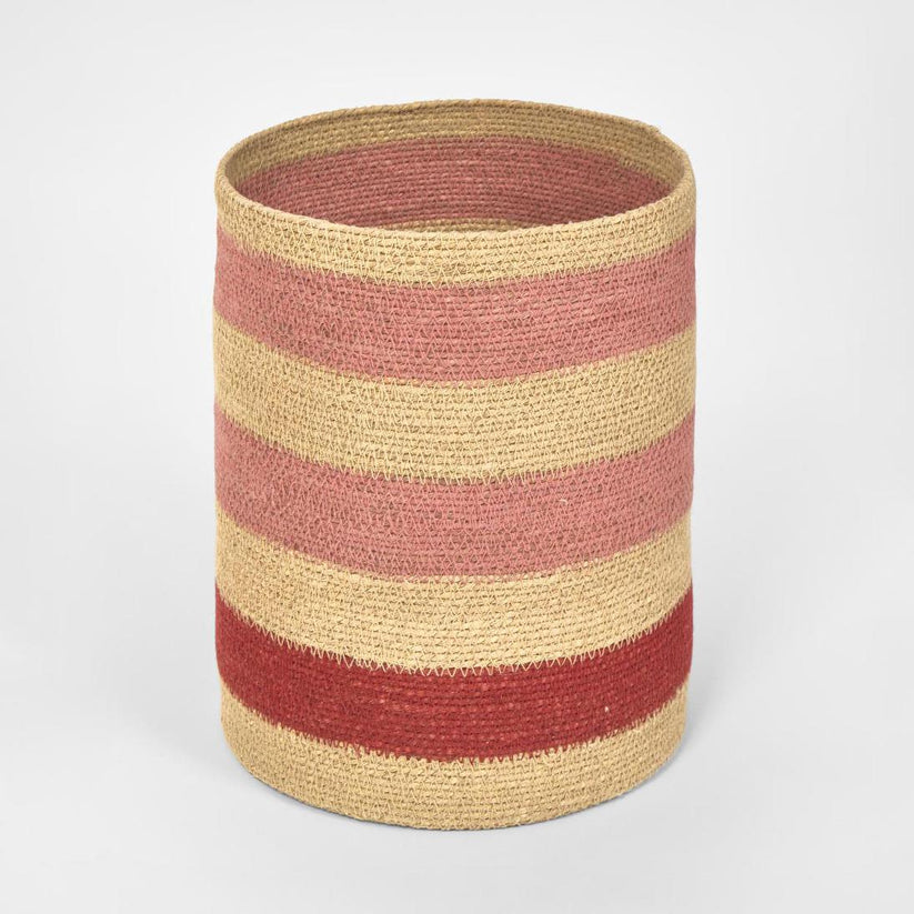 Tia red pink woven basket eco friendly seagrass storage basket for interiors