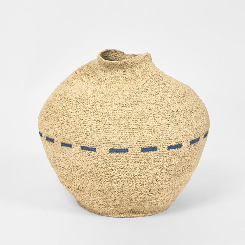 Stitch woven seagrass basket natural storage basket handcrafted home organiser