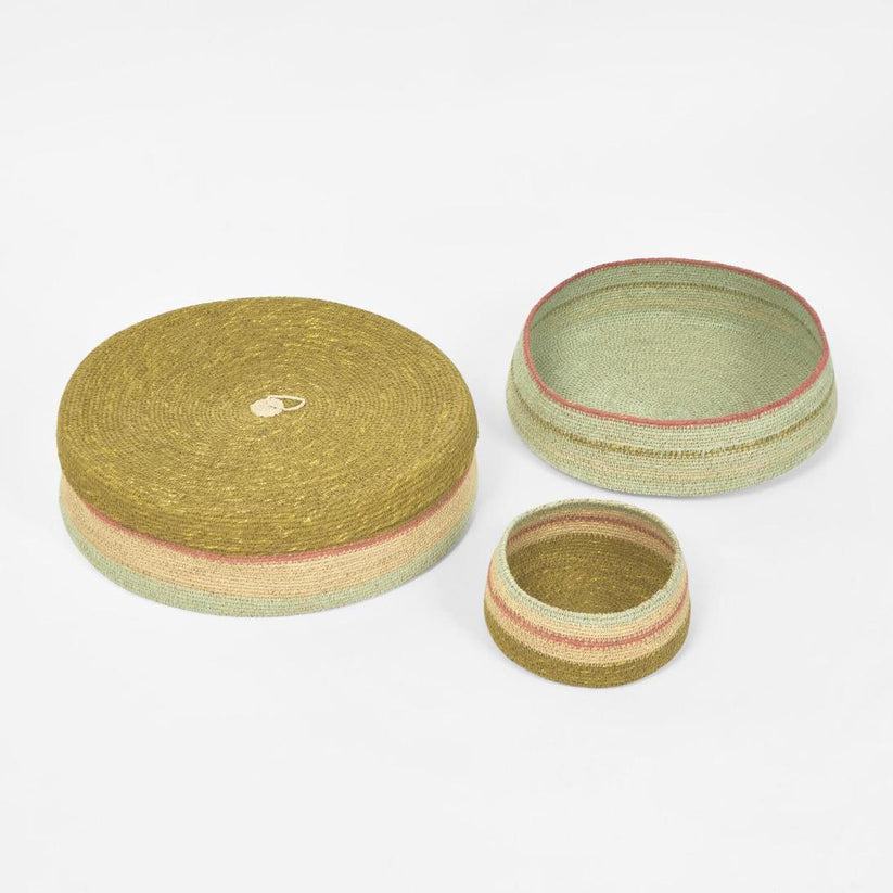 Cina woven trays natural seagrass serving tray set for home décor and dining