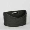 Black rattan magazine holder Paume woven storage rack for living room and office
