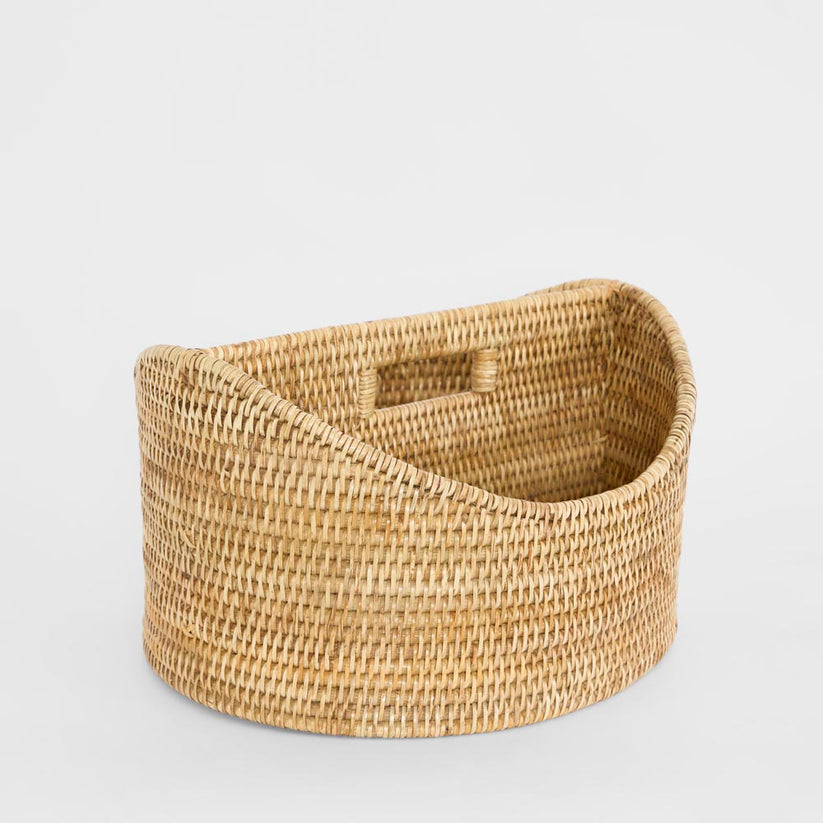 Natural rattan magazine holder Paume decorative and functional magazine storage rack
