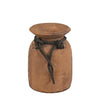 Large wooden pot with rope antique rustic home decor handcrafted wooden floor vase decorative vessel