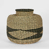 Bari handwoven paper rope storage basket black natural eco friendly home organiser