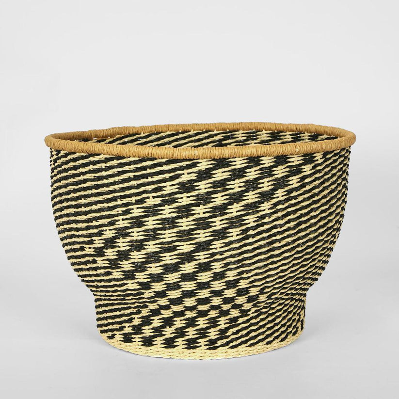 Kuro handwoven paper rope storage basket black natural eco friendly home organiser