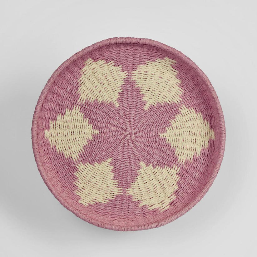 Dula handwoven paper rope storage basket pink natural eco friendly home organiser