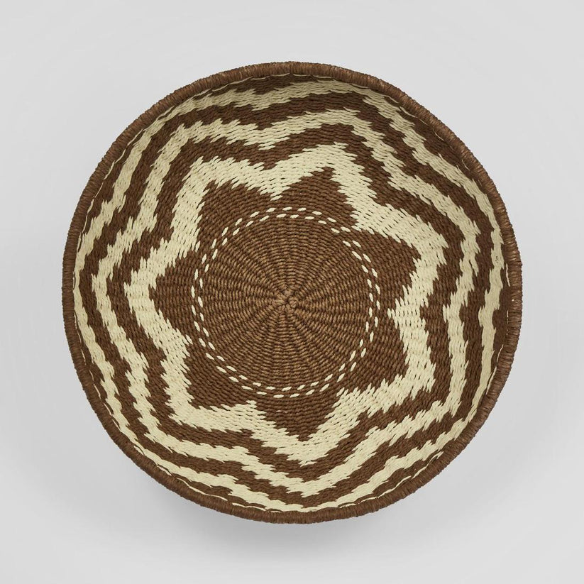Eco friendly paper rope storage basket Yara brown natural woven organiser